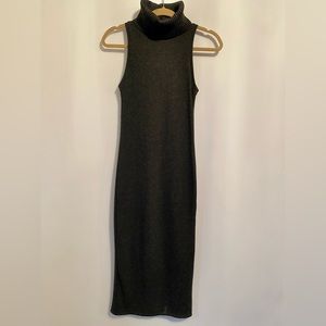 Zara turtleneck grey tank midi sweater dress